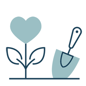 Spade Planting Heart Plant.